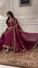 Haris Shakeel GL-7104 Addawork Formal Wedding Collection Black 3 Piece Unstitched Suit With Embroidered Chiffon Dupatta 2026