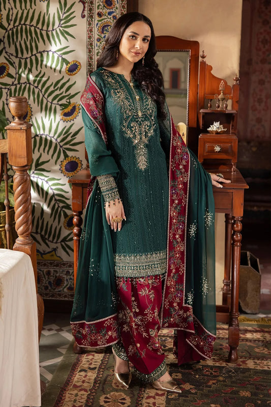 NRH-025 | Luxury Chiffon 3 Piece Unstitched Suit 2026 – Sequin Work