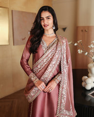MQ Premium Shamoz Silk Emb Spangle 3 Piece Unstitched Suit