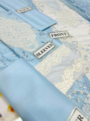 QK GL-71058 Premium Lawn Emb Chikankari 3 Piece Unstitched Suit With Organza Dupatta 2026