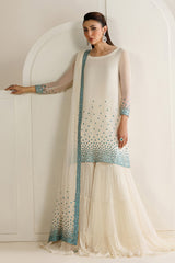 JZ GL-7153 Premium Chiffon Emb 3 Piece Unstitched Suit With Silk Trouser 2026