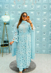 Goodluck GL-71070 Premium Lawn Emb 3 Piece Unstitched Suit With Chiffon Dupatta 2026