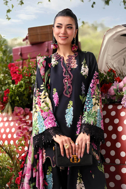 MB GL-71045 Premium Printed Lawn Emb 3 Piece Unstitched Suit With Chiffon Dupatta 2026