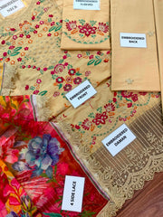 FS GL-71038 Premium Cotton Emb 3 Piece Unstitched Suit With Chiffon Dupatta 2026