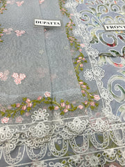 SD GL-7155 Premium Lawn Emb 3 Piece Unstitched Suit With Chiffon Dupatta 2026