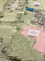 E.F GL-7108 Premium Cotton Emb Chikankari 3 Piece Unstitched Suit With Organza Dupatta 2026