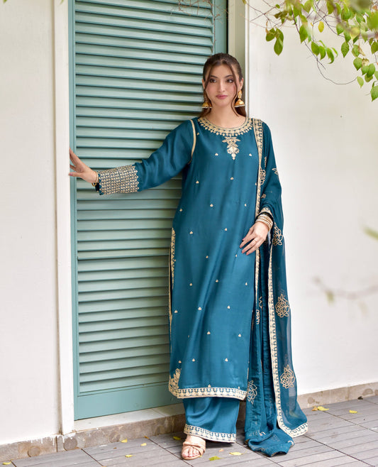 KF GL-71061 Premium Chiffon Emb 3 Piece Unstitched Suit With Emb Dupatta 2026