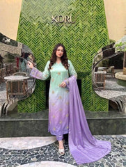 GL Premium Charmoush Silk Adda Work 3 Piece Suit