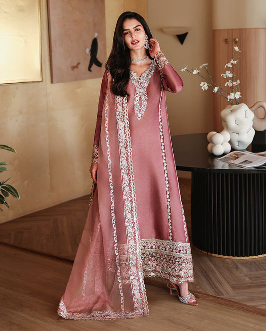 MQ Premium Shamoz Silk Emb Spangle 3 Piece Unstitched Suit