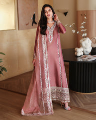 MQ Premium Shamoz Silk Emb Spangle 3 Piece Unstitched Suit