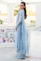QK GL-71058 Premium Lawn Emb Chikankari 3 Piece Unstitched Suit With Organza Dupatta 2026
