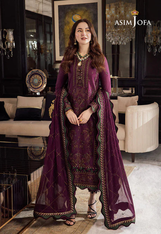 AJ GL-71057 Premium Chiffon Emb 3 Piece Unstitched Suit With Chiffon Dupatta 2026