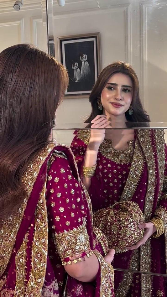 Haris Shakeel GL-7104 Addawork Formal Wedding Collection Black 3 Piece Unstitched Suit With Embroidered Chiffon Dupatta 2026