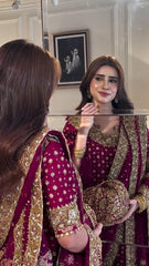 Haris Shakeel GL-7104 Addawork Formal Wedding Collection Black 3 Piece Unstitched Suit With Embroidered Chiffon Dupatta 2026