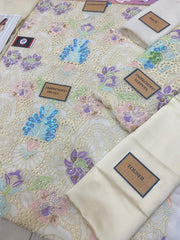 AW Premium Chiffon emb 3 Piece Unstitched Suit