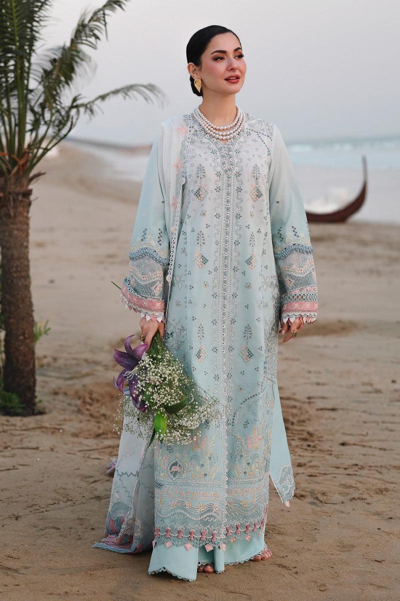 Qalamkar GL-7106 Premium Cotton Emb Chikankari 3 Piece Unstitched Suit With Organza Dupatta 2026