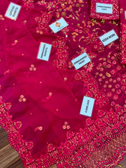 EA Premium Chiffon Emb Adda Work 3 Piece Unstitched Suit