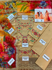 FS GL-71038 Premium Cotton Emb 3 Piece Unstitched Suit With Chiffon Dupatta 2026