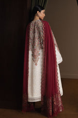 Zara Shahjahan GL-7105 Premium Luxury Lawn Chikankari 3 Piece Unstitched Suit With Embroidered Chiffon Dupatta 2026