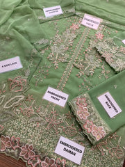 AZ Premium Chiffon Emb 3 Piece Unstitched Suit