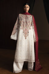 Zara Shahjahan GL-7105 Premium Luxury Lawn Chikankari 3 Piece Unstitched Suit With Embroidered Chiffon Dupatta 2026