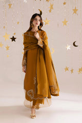 HC-020 | Luxury 3 Piece Unstitched Shesha Silk Kaftan – Heavy Sequin Bridal Wear