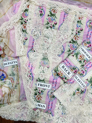 MB GL-71028 Premium Printed Lawn Emb 3 Piece Unstitched Suit With Chiffon Dupatta 2026