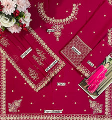 KF GL-71062 Premium Chiffon Emb 3 Piece Unstitched Suit With Emb Dupatta 2026