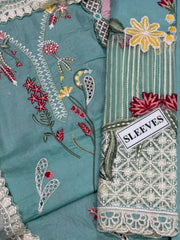 CR GL-71043 Premium Lawn Cotton Emb 3 Piece Unstitched Suit With Organza Dupatta 2026