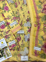 MB GL-71020 Premium Printed Lawn Emb 3 Piece Unstitched Suit With Chiffon Dupatta 2026
