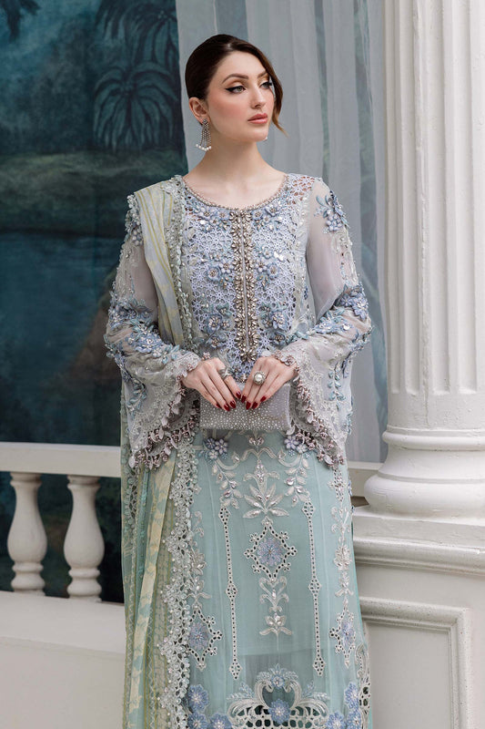 MB GL-71068 Premium Chiffon Emb 3 Piece Unstitched Suit With Printed Chiffon Dupatta 2026