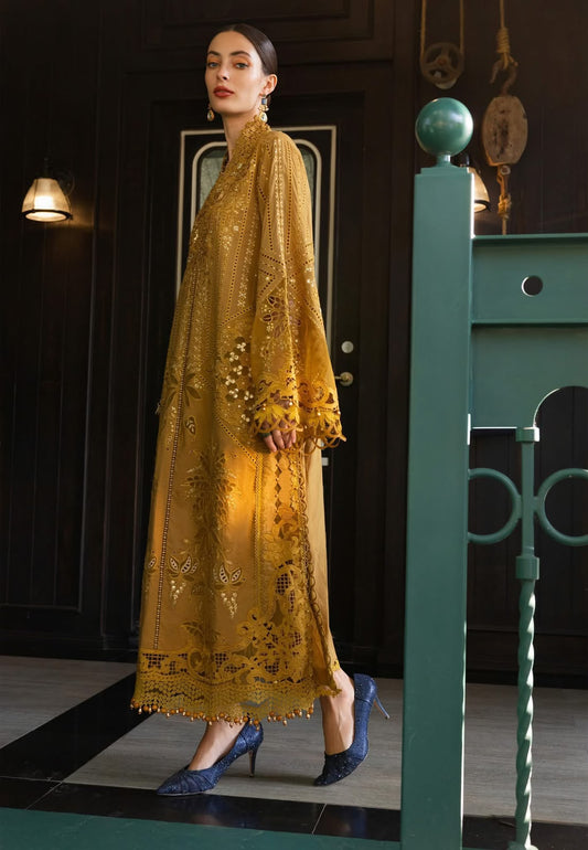 MB GL-71018 Premium Lawn Emb 3 Piece Unstitched Suit With Organza Dupatta 2026