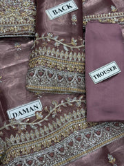 NR GL-71041 Premium Chiffon Emb 3 Piece Unstitched Suit With Organza Dupatta 2026