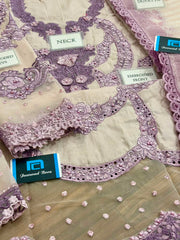 M.B GL-7107 Premium Cotton Emb 3 Piece Unstitched Suit With Soft Cotton Net Dupatta 2026