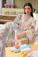 MB GL-71042 Premium Printed Lawn Emb 3 Piece Unstitched Suit With Chiffon Dupatta 2026