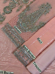 M.B GL-71014 Premium Chiffon Emb 3 Piece Unstitched Suit With Chiffon Dupatta 2026