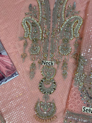 M.B GL-71014 Premium Chiffon Emb 3 Piece Unstitched Suit With Chiffon Dupatta 2026