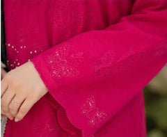 Premium Lawn Emb Chikankari 3 Piece Unstitched Suit With Silk Dupatta 2026