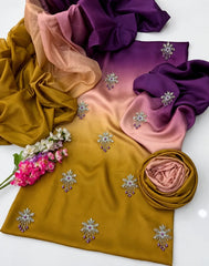 Goodluck Premium Charmoush Silk Adda Work 3 Piece Suit