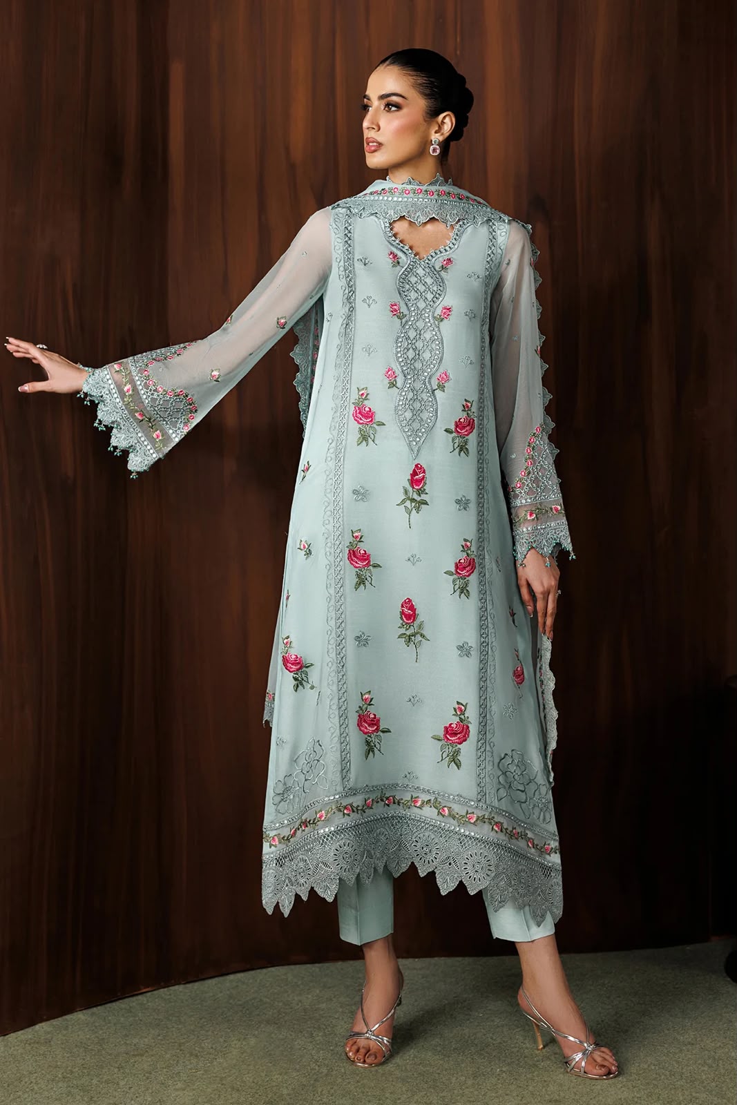BR GL-71034 Premium Chiffon Emb 3 Piece Unstitched Suit With Chiffon Dupatta 2026