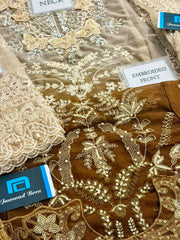 MB GL-7154 Premium Chiffon Emb 3 Piece Unstitched Suit With Chiffon Dupatta 2026