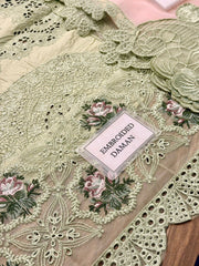 E.F GL-7108 Premium Cotton Emb Chikankari 3 Piece Unstitched Suit With Organza Dupatta 2026
