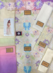 AW Premium Chiffon emb 3 Piece Unstitched Suit