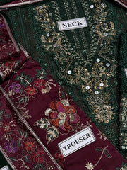 NRH-025 | Luxury Chiffon 3 Piece Unstitched Suit 2026 – Sequin Work