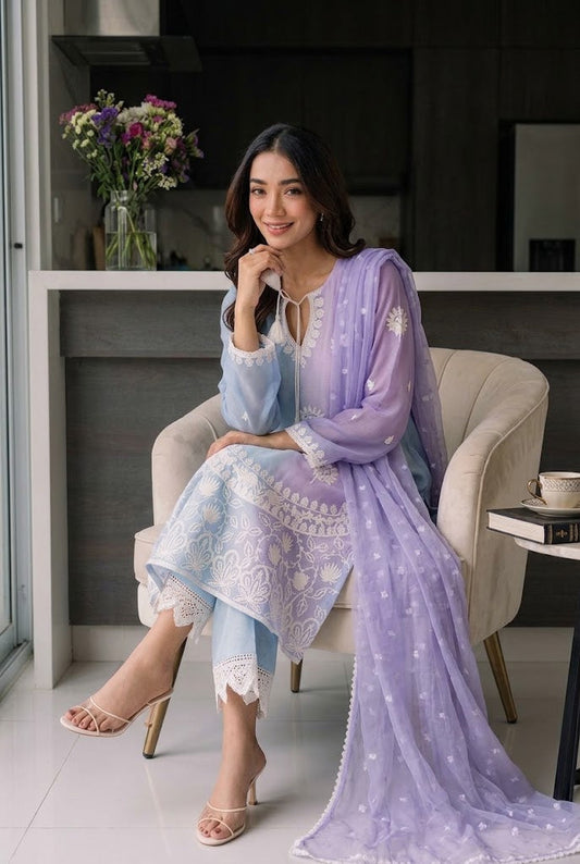 Digital Chiffon Emb Adda Work 3 Piece Unstitched Suit 2026