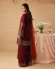 AJ GL-71039 Premium Chiffon Emb 3 Piece Unstitched Suit With Chiffon Dupatta 2026