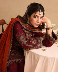 AJ GL-71039 Premium Chiffon Emb 3 Piece Unstitched Suit With Chiffon Dupatta 2026