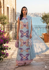 MB GL-71026 Premium Lawn Emb Chikankari 3 Piece Unstitched Suit With Shamoze Silk Dupatta 2026