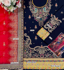 NR GL-71040 Premium Chiffon Emb 3 Piece Unstitched Suit With Organza Dupatta 2026