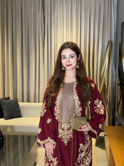ET Kaftan Premium Shamoz Silk Emb Kaftan 2 Piece Suit
